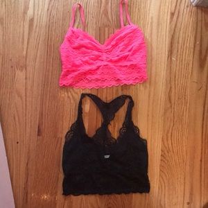 Bundle of two lace bralettes